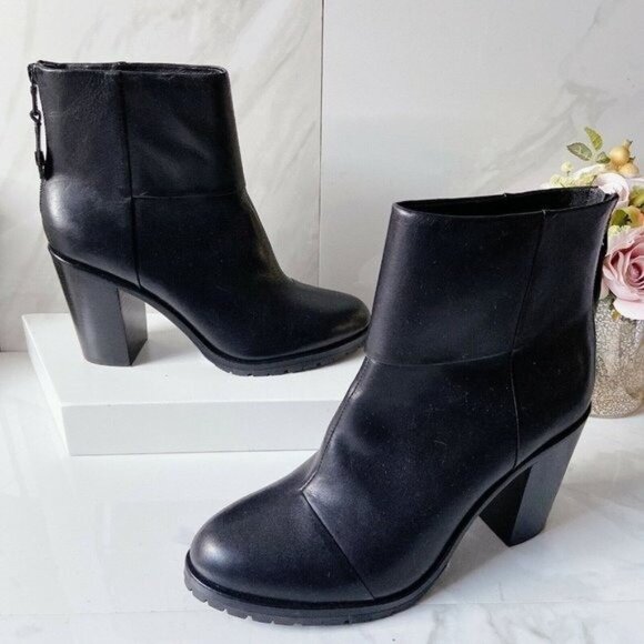 Rag & Bone Newbury 2.0 Platform Ankle Boots Bootie Black Leather Zip EU 37 US 37 - Picture 5 of 10